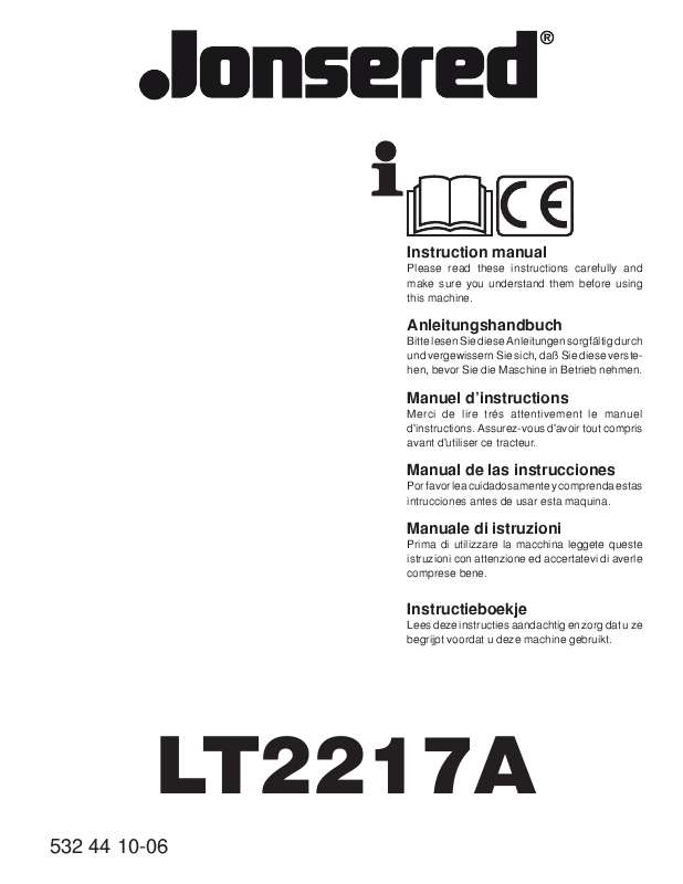 Guide utilisation JONSERED LT 2217 A  de la marque JONSERED