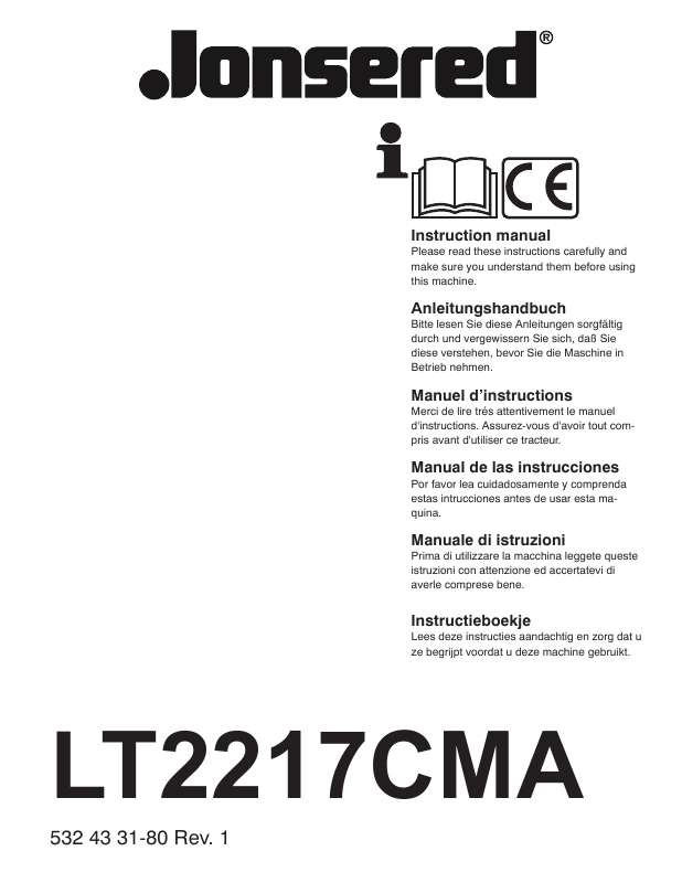 Guide utilisation JONSERED LT 2217 CMA  de la marque JONSERED