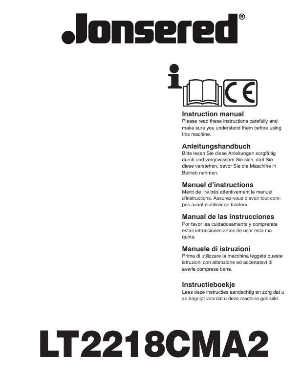 Guide utilisation JONSERED LT 2218 CMA2  de la marque JONSERED