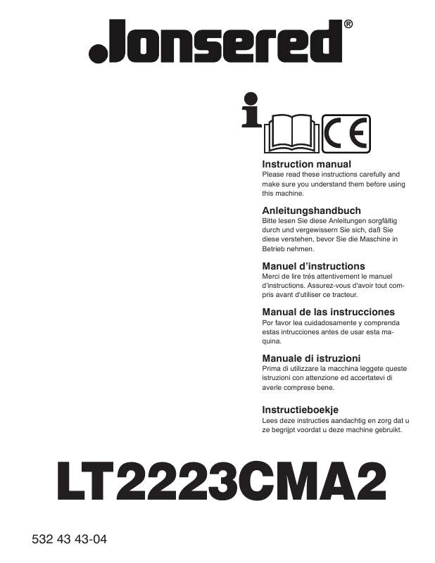 Guide utilisation JONSERED LT 2223 CMA2  de la marque JONSERED