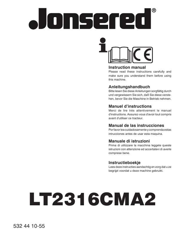 Guide utilisation JONSERED LT 2316 CMA2  de la marque JONSERED