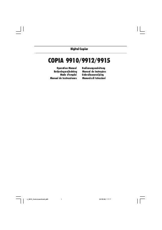 Guide utilisation  OLIVETTI COPIA 9910  de la marque OLIVETTI