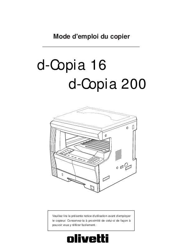 Guide utilisation  OLIVETTI D-COPIA 16  de la marque OLIVETTI