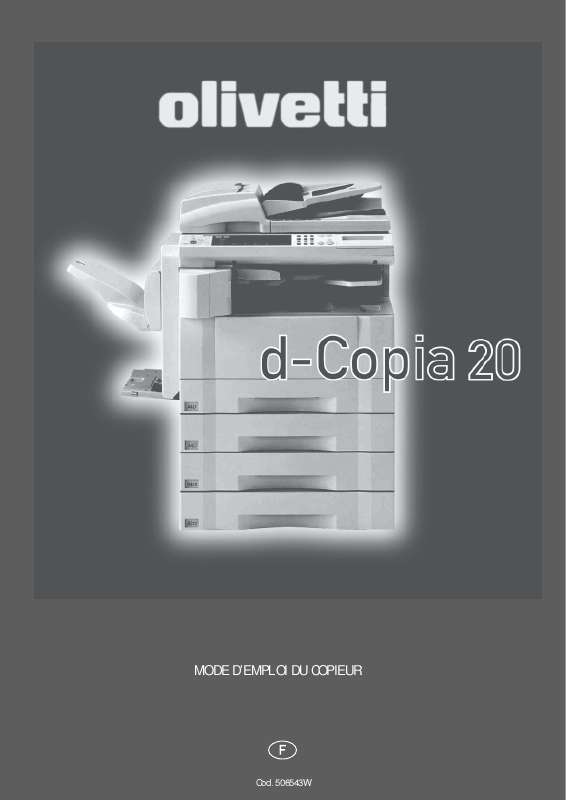 Guide utilisation  OLIVETTI D-COPIA 20  de la marque OLIVETTI