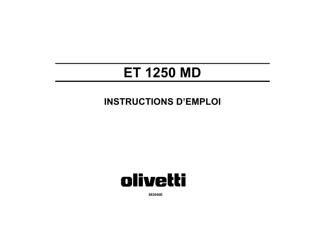 Guide utilisation  OLIVETTI ET 1250 MD  de la marque OLIVETTI