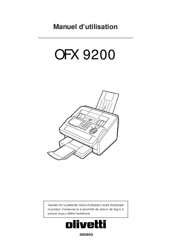 Guide utilisation  OLIVETTI OFX 9200  de la marque OLIVETTI