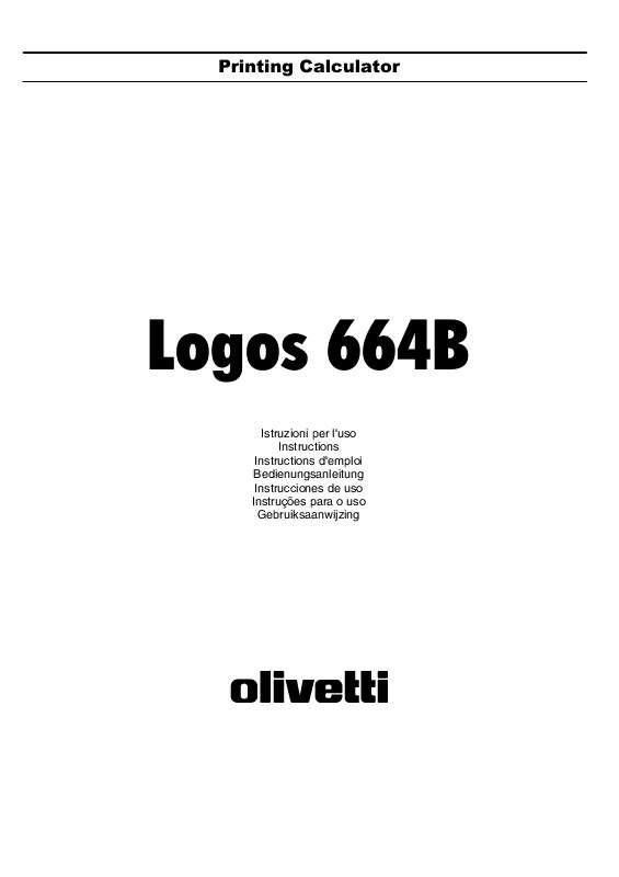 Guide utilisation  OLIVETTI LOGOS 664B  de la marque OLIVETTI