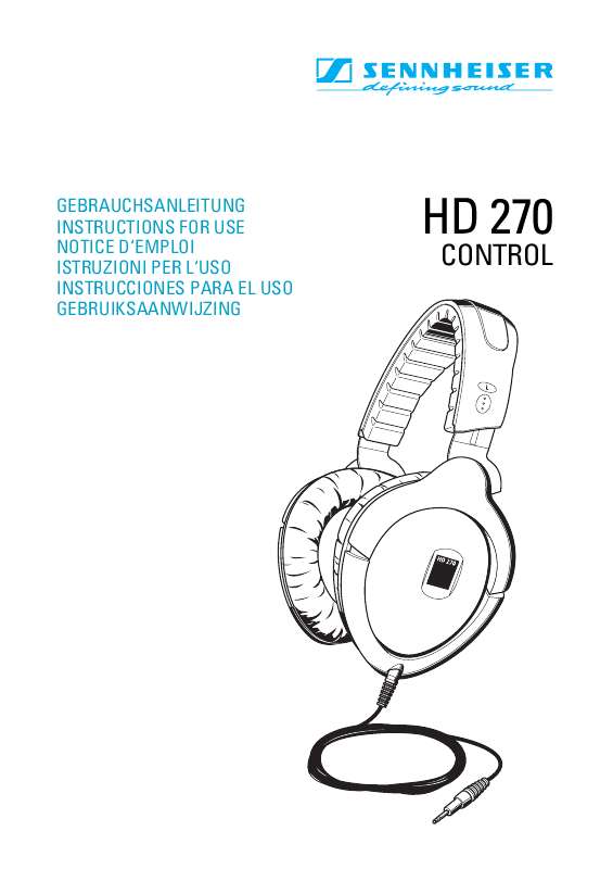 Guide utilisation  SENNHEISER HD 270 CONTROL  de la marque SENNHEISER