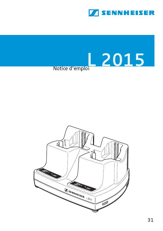 Guide utilisation  SENNHEISER L 2015  de la marque SENNHEISER