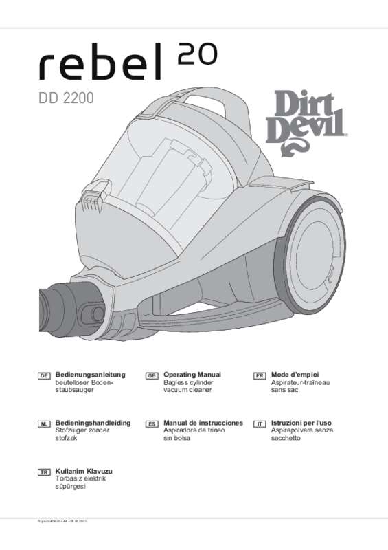 Guide utilisation DIRT DEVIL DD2210 de la marque DIRT DEVIL