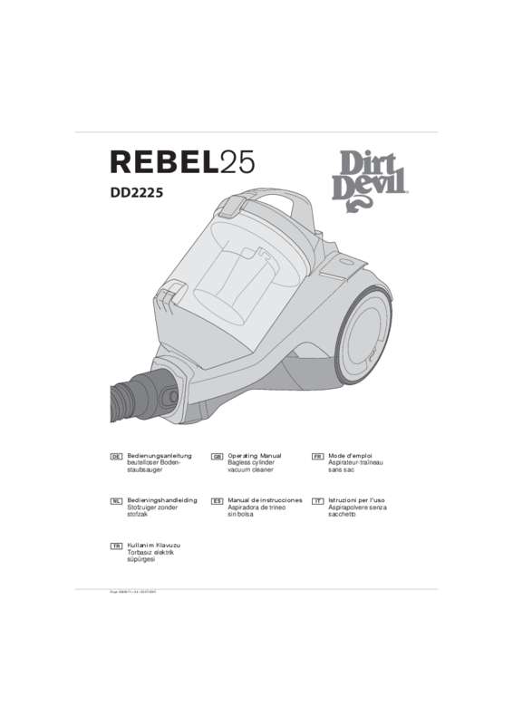 Guide utilisation DIRT DEVIL DD2225-1 REBEL 25 HFC de la marque DIRT DEVIL