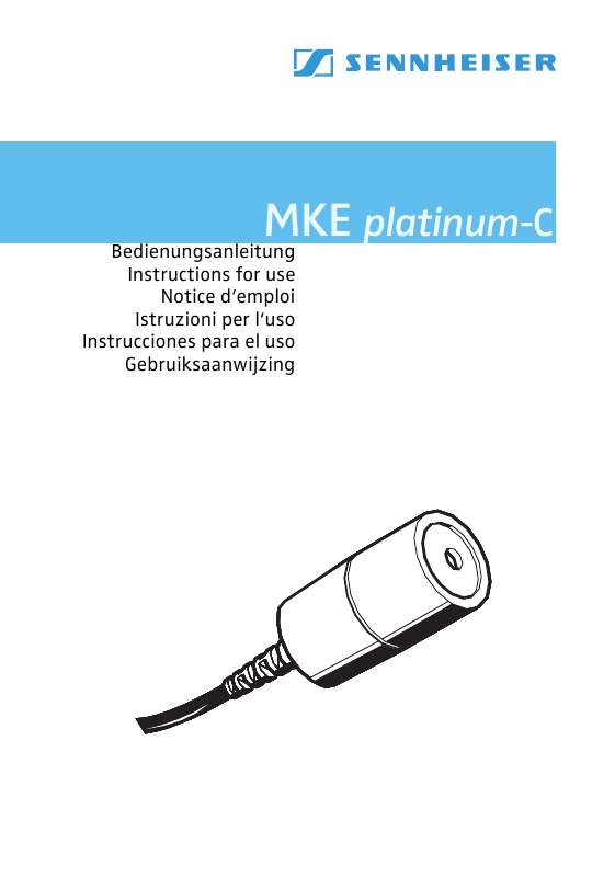 Guide utilisation  SENNHEISER MKE PLATINUM-C  de la marque SENNHEISER