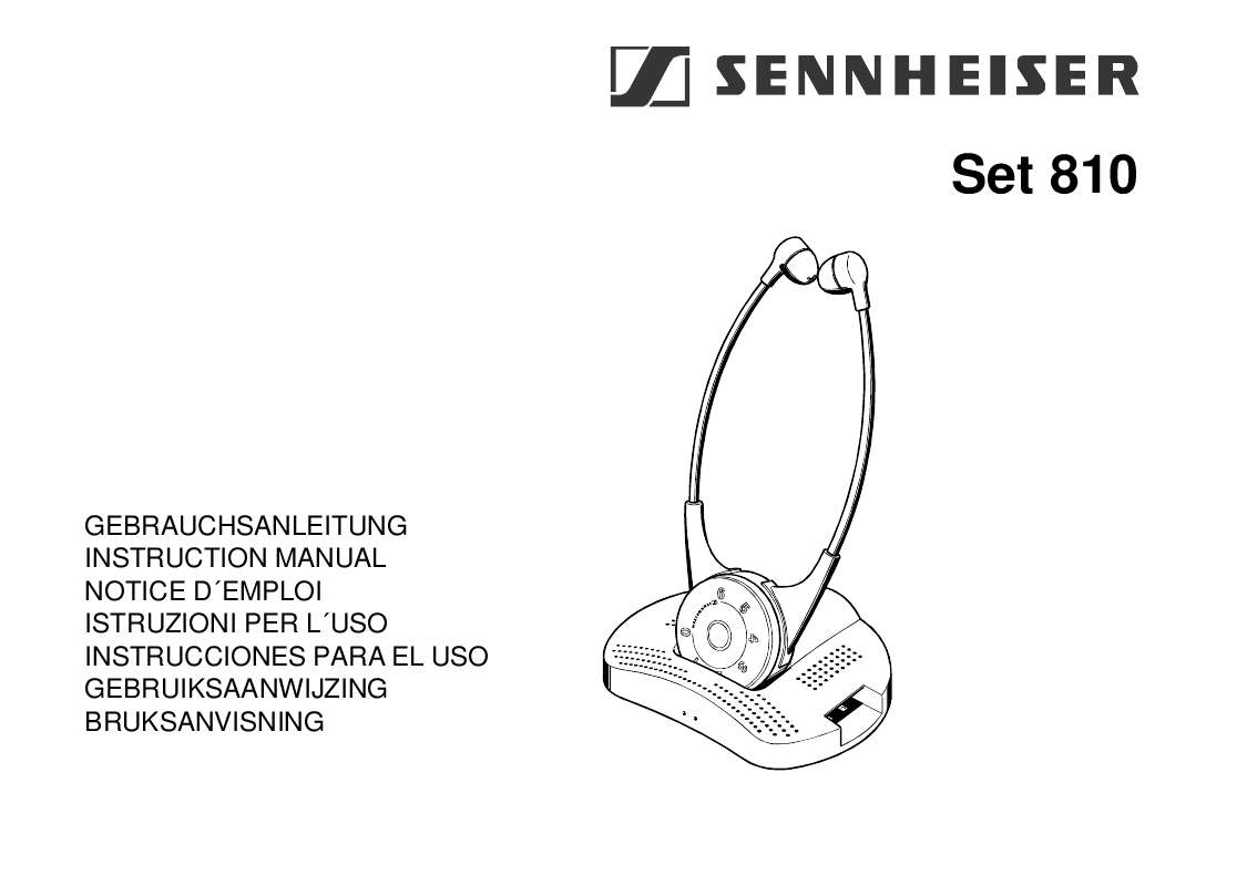 Guide utilisation SENNHEISER SET 810  de la marque SENNHEISER