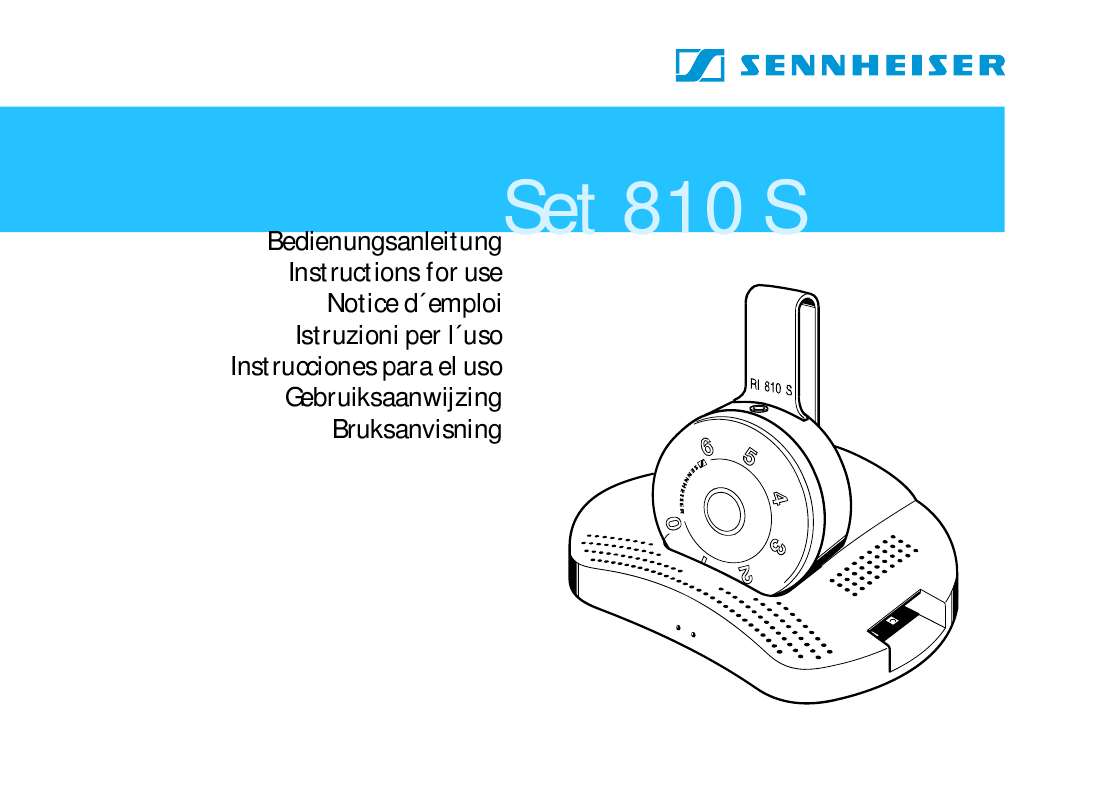 Guide utilisation SENNHEISER SET 810 S  de la marque SENNHEISER