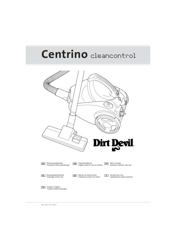 Guide utilisation DIRT DEVIL M2881-9 CENTRINO CLEAN CONTROL de la marque DIRT DEVIL