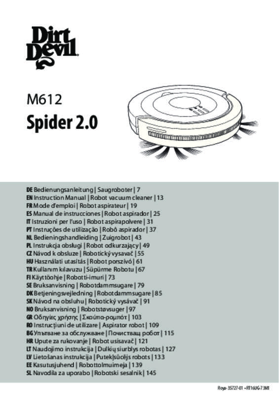 Guide utilisation DIRT DEVIL SPIDER 2.0 M612  de la marque DIRT DEVIL