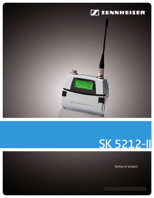 Guide utilisation  SENNHEISER SK 5212-II  de la marque SENNHEISER