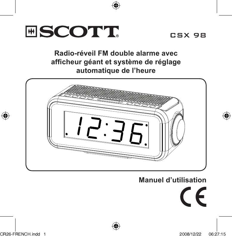 Guide utilisation SCOTT CSX 98  de la marque SCOTT