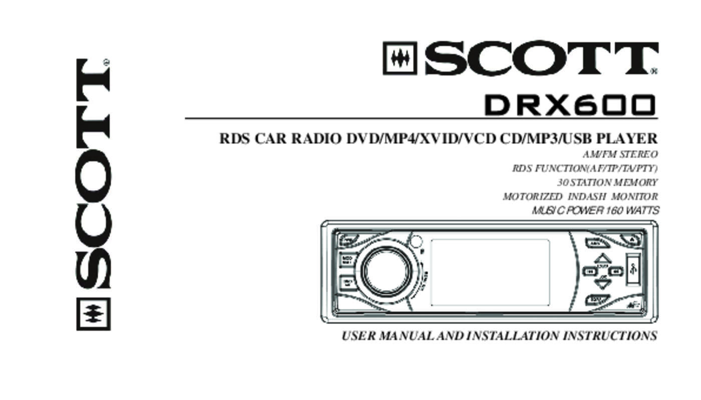 Guide utilisation SCOTT DRX 600  de la marque SCOTT