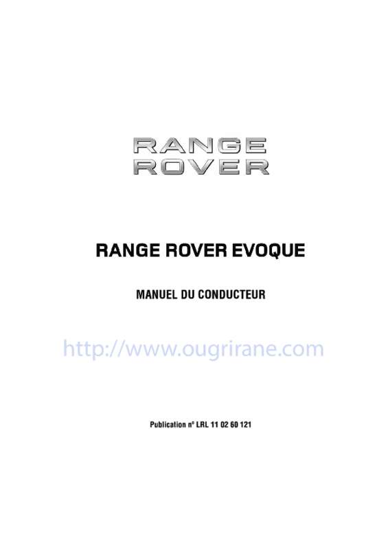 Guide utilisation LAND ROVER RANGE ROVER EVOQUE 2011  de la marque LAND ROVER