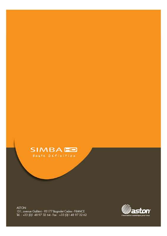 Guide utilisation ASTON SIMBA HD  de la marque ASTON