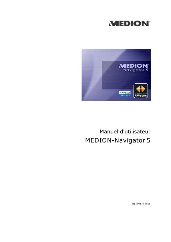 Guide utilisation MEDION NAVIGATOR 5  de la marque MEDION
