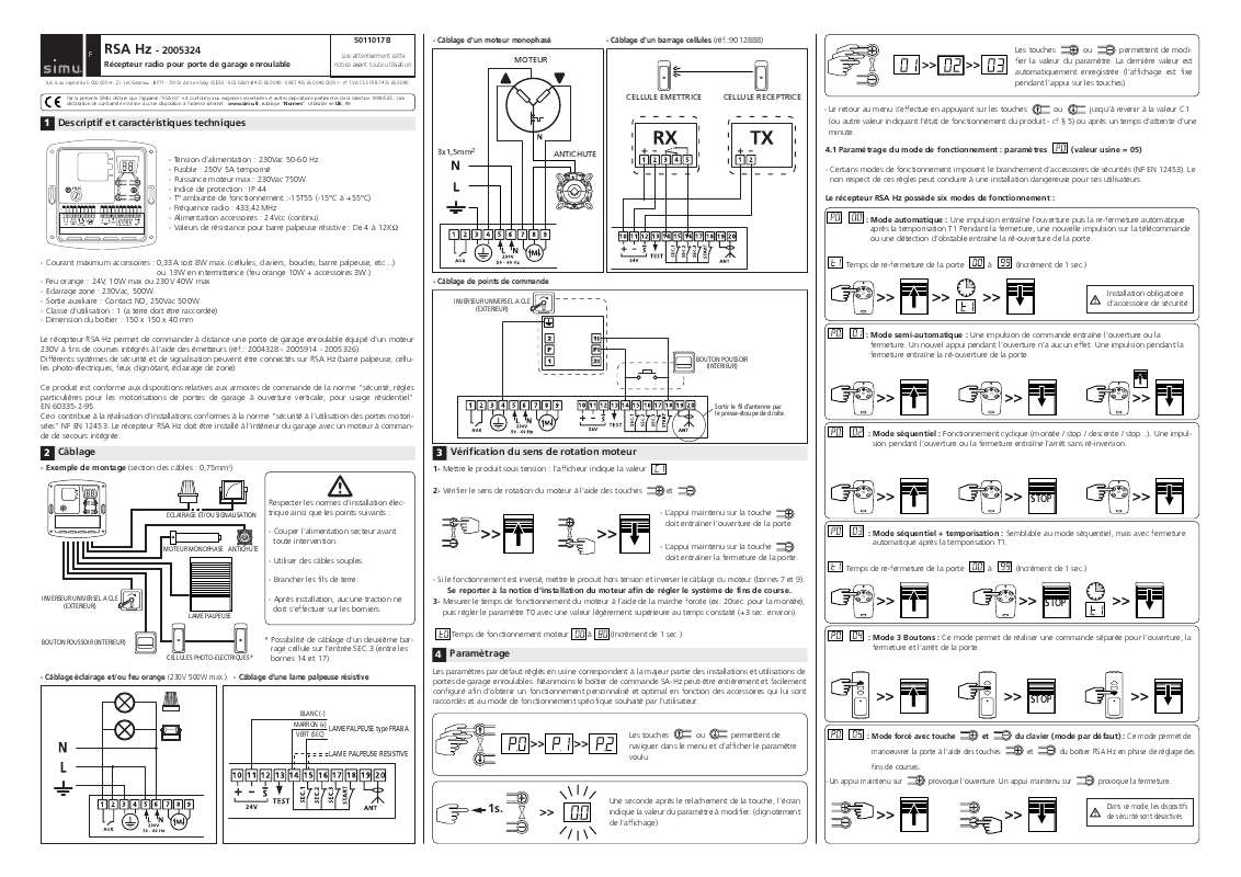 Guide utilisation  SIMU RSA HZ-2005324  de la marque SIMU
