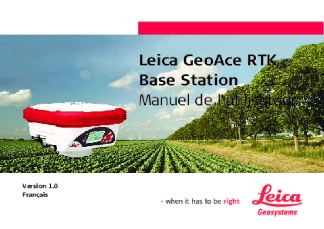 Guide utilisation LEICA GEOACE RTK BASE STATION  de la marque LEICA