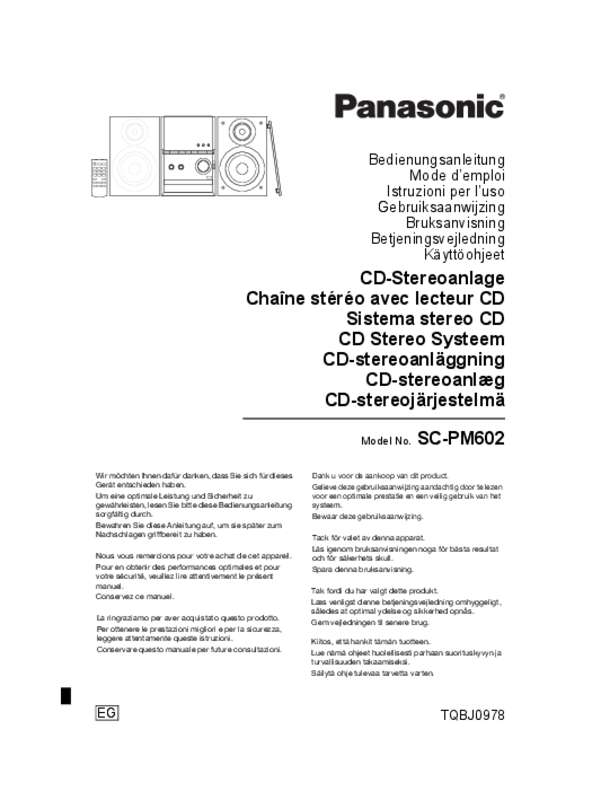 Guide utilisation PANASONIC SCPM602EG  de la marque PANASONIC