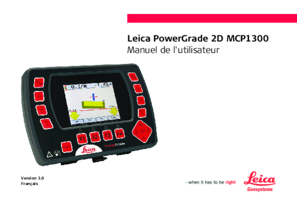 Guide utilisation LEICA POWERGRADE 2D MCP1300  de la marque LEICA