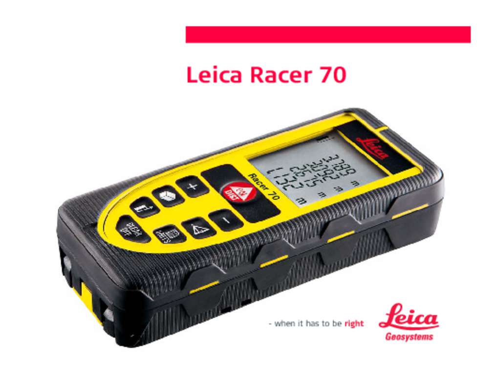 Guide utilisation LEICA RACER 70  de la marque LEICA