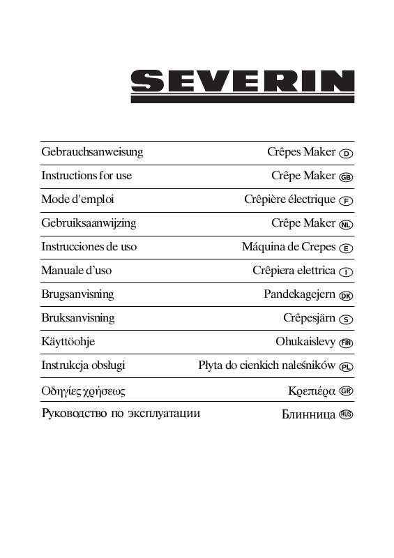 Guide utilisation  SEVERIN CM 2198  de la marque SEVERIN