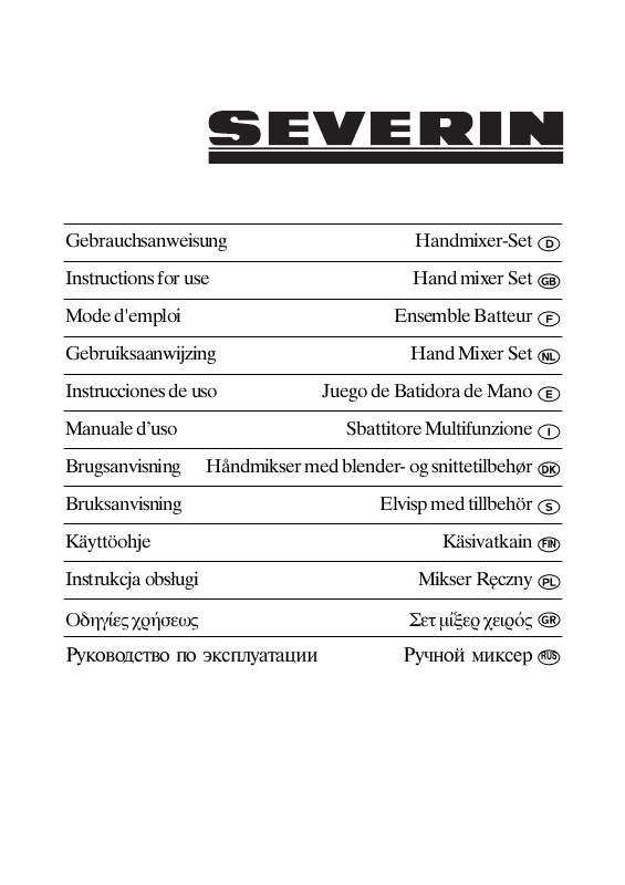 Guide utilisation  SEVERIN HM 3813  de la marque SEVERIN
