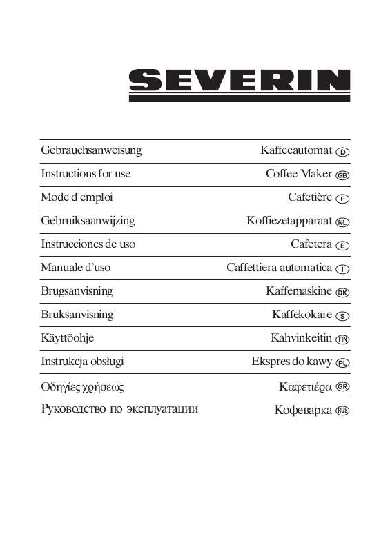 Guide utilisation SEVERIN KA 9213  - CARACTERISTIQUES TECHNIQUES de la marque SEVERIN
