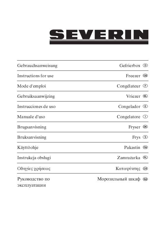 Guide utilisation SEVERIN KS 9807  - CONGELATEUR BAR de la marque SEVERIN