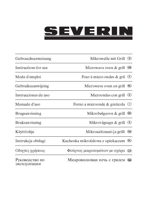 Guide utilisation SEVERIN MW 7845  - FOUR A MICRO-ONDES de la marque SEVERIN