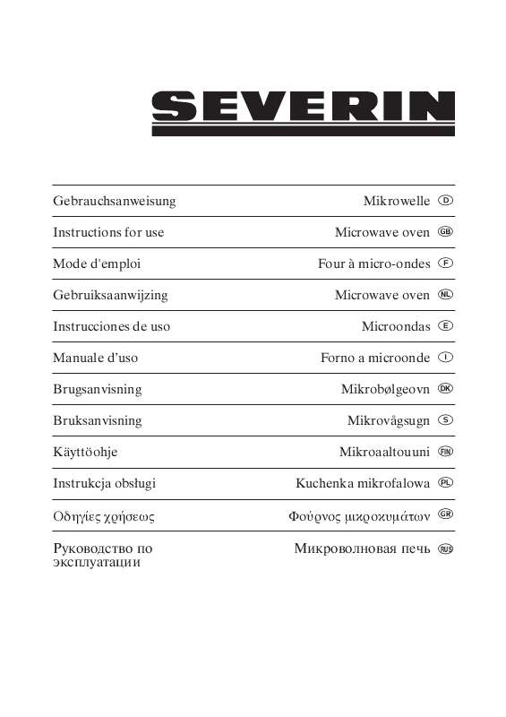 Guide utilisation SEVERIN MW 7846  - FOUR A MICRO-ONDES de la marque SEVERIN