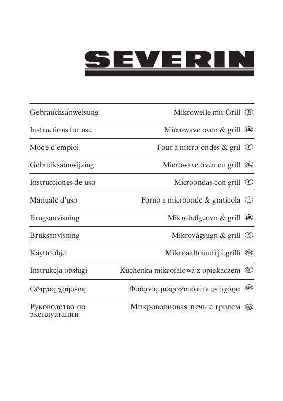 Guide utilisation SEVERIN MW 7847  - FOUR A MICRO-ONDES de la marque SEVERIN