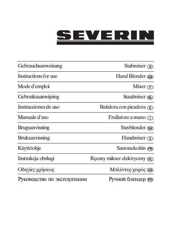 Guide utilisation  SEVERIN SM 3726  de la marque SEVERIN