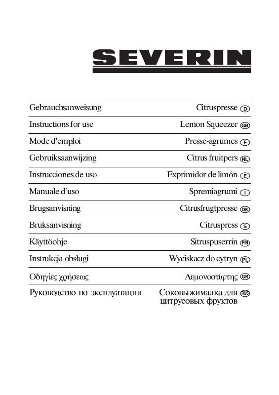 Guide utilisation  SEVERIN CP 3542  de la marque SEVERIN