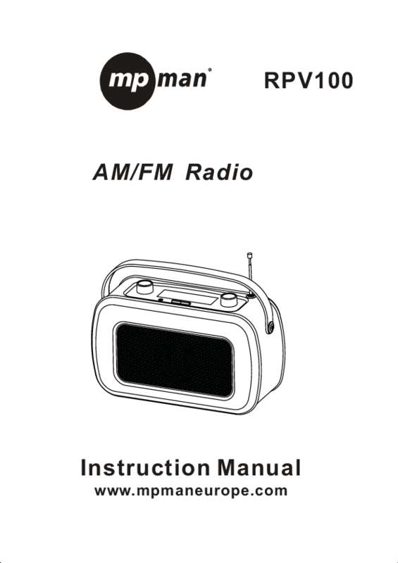 Guide utilisation MPMAN RPV 100  de la marque MPMAN