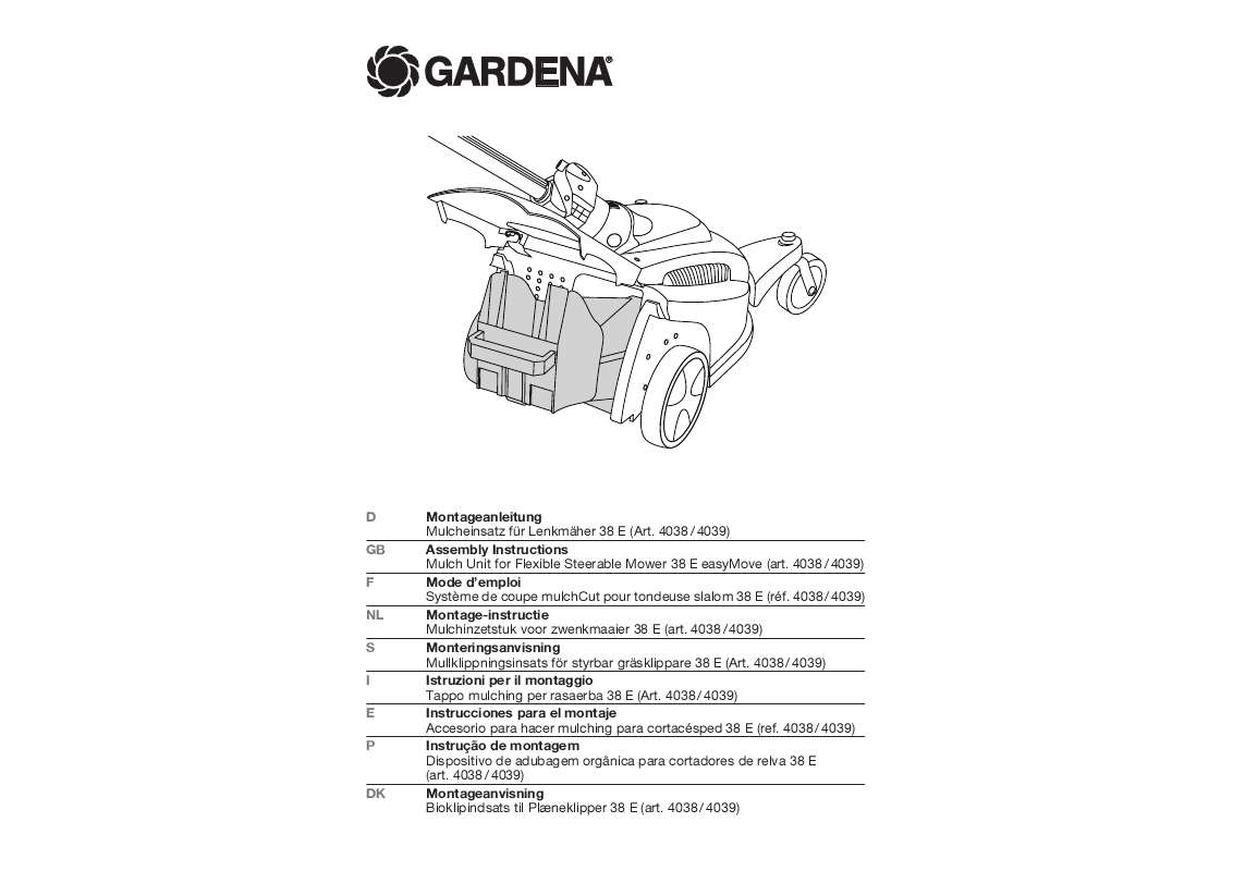 Guide utilisation GARDENA 38 E MULCHCUT  de la marque GARDENA