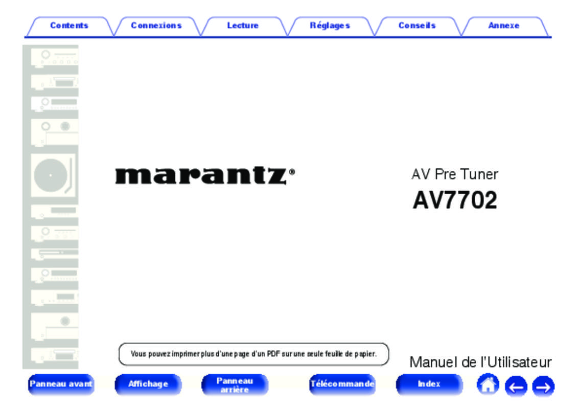 Guide utilisation MARANTZ AV7702 MKII  de la marque MARANTZ
