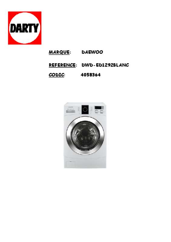 Guide utilisation DAEWOO DWD-ED1292 de la marque DAEWOO