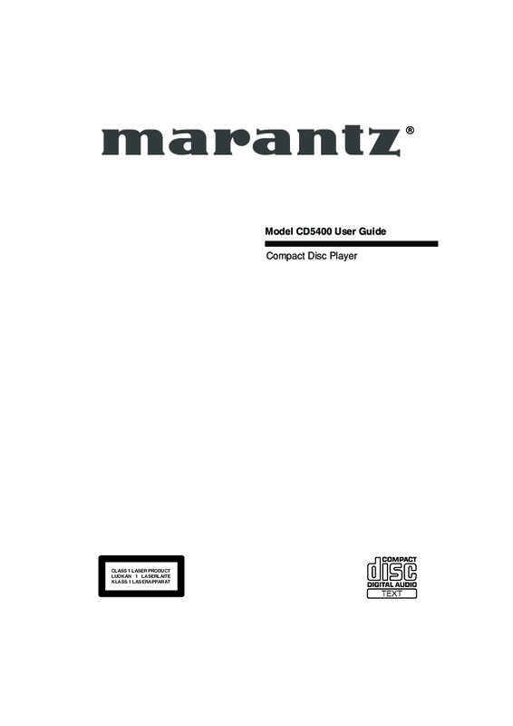 Guide utilisation MARANTZ CD5400  de la marque MARANTZ
