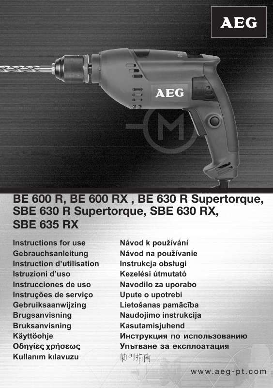 Guide utilisation  AEG BE 630 R SUPERTORQUE  de la marque AEG
