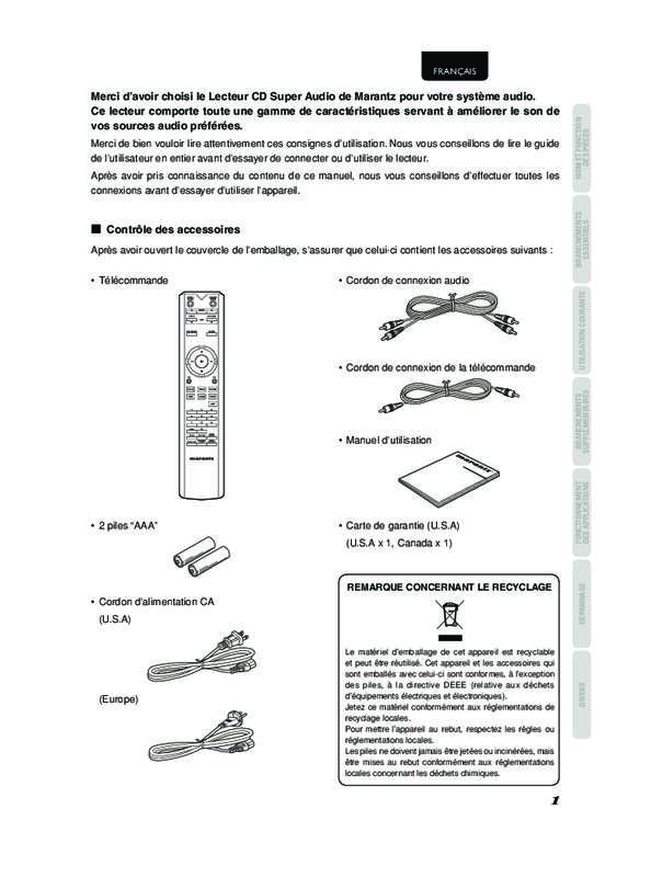 Guide utilisation  MARANTZ SA15S2  de la marque MARANTZ