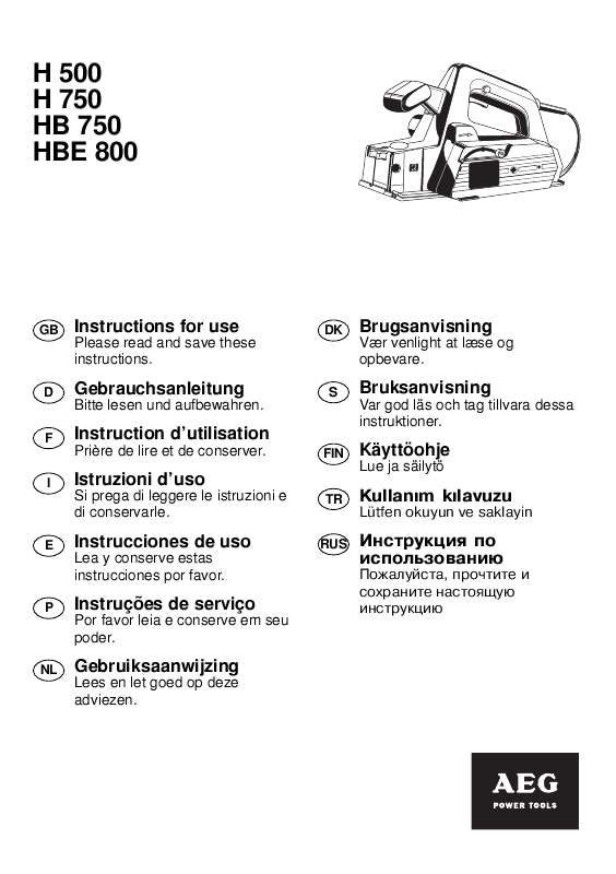 Guide utilisation  AEG H 750  de la marque AEG
