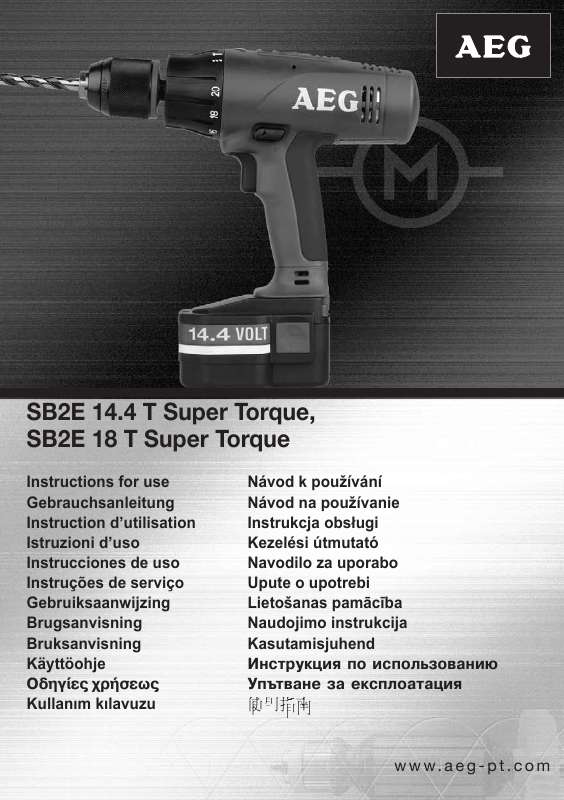 Guide utilisation  AEG SB2E 18 T SUPER TORQUE  de la marque AEG