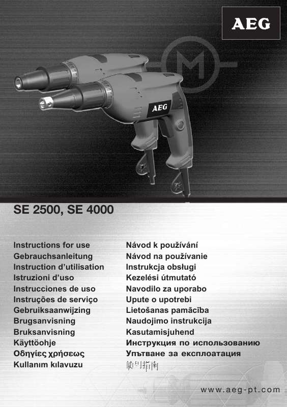 Guide utilisation  AEG SE 2500  de la marque AEG
